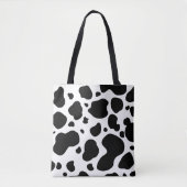 Cow Spots Pattern Black and White Animal Print Tote Bag (Voorkant)
