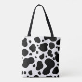 Cow Spots Pattern Black and White Animal Print Tote Bag (Achterkant)
