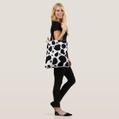 Cow Spots Pattern Black and White Animal Print Tote Bag (Op model)