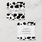 Cow Spots Pattern Black and White Animal Print Vierkante Visitekaartje (Voorkant / Achterkant)