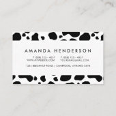 Cow Spots Pattern Black and White Animal Print Visitekaartje (Achterkant)