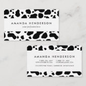 Cow Spots Pattern Black and White Animal Print Visitekaartje (Voorkant / Achterkant)