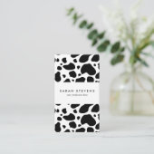 Cow Spots Pattern Black and White Animal Print Visitekaartje (Staand voorkant)