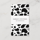 Cow Spots Pattern Black and White Animal Print Visitekaartje (Voorkant)