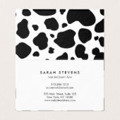 Cow Spots Pattern Black and White Animal Print Visitekaartje (Binnenkant ongevouwen)