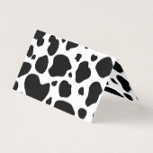 Cow Spots Pattern Black and White Animal Print Visitekaartje (Achterkant)