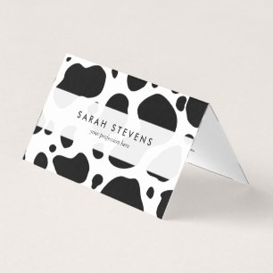 Cow Spots Pattern Black and White Animal Print Visitekaartje