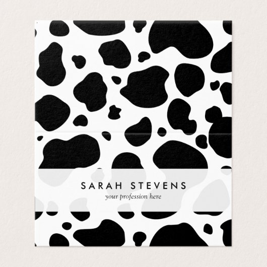 Cow Spots Pattern Black and White Animal Print Visitekaartje (Buitenkant ongevouwen)