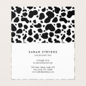Cow Spots Pattern Black and White Animal Print Visitekaartje (Binnenkant ongevouwen)