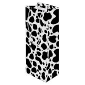 Cow Spots Pattern Black and White Animal Print Wijn Cadeautas (Achterkant Gekanteld)