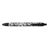 Cow Spots Pattern Black and White Animal Print Zwarte Inkt Pen (Achterkant)