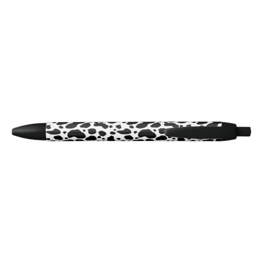 Cow Spots Pattern Black and White Animal Print Zwarte Inkt Pen (Achterkant)