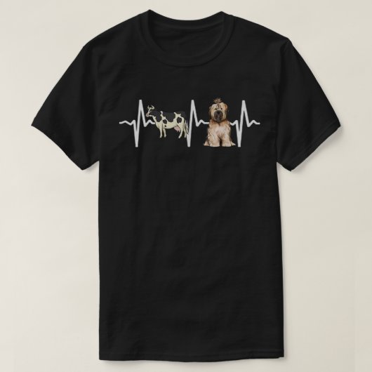 Cow Spotted Tibetan Terrier Heartbeat Dog Lover  T-shirt (Design voorkant)