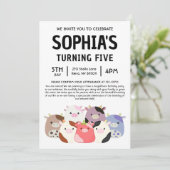 Cow Squishmallow Birthday Party Kaart (Staand voorkant)