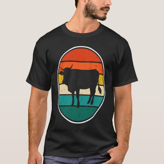 Cow Sunset Vintage T-shirt (Voorkant)
