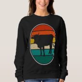 Cow Sunset Vintage Trui (Voorkant)