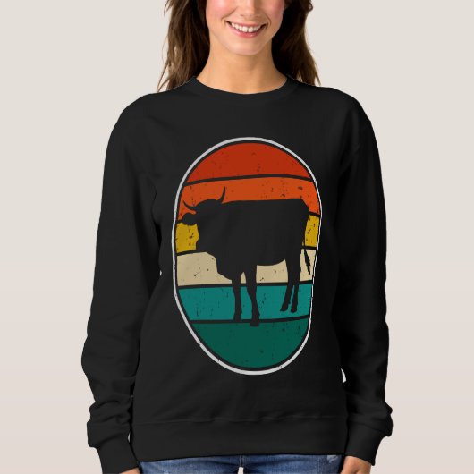 Cow Sunset Vintage Trui (Voorkant)
