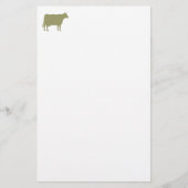 Cow Symbool - Khaki op wit Briefpapier (Voorkant)