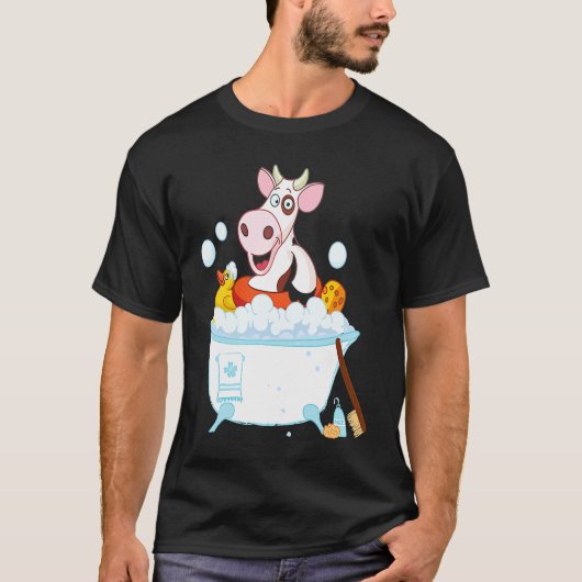 Cow Taking Bath Animal Cows T-shirt (Voorkant)