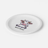 Cow Theme First Birthday Papieren Bordje (Gekanteld)