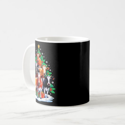 Cow Tree Christmas Cow Lover Xmas Squad Men Women  Koffiemok (Voorkant links)