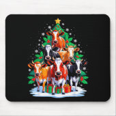 Cow Tree Christmas Cow Lover Xmas Squad Men Women Muismat (Voorkant)