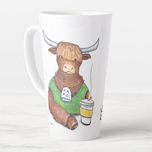 Cowabunga Cafe Cup Latte Mok (Linkerhoek)