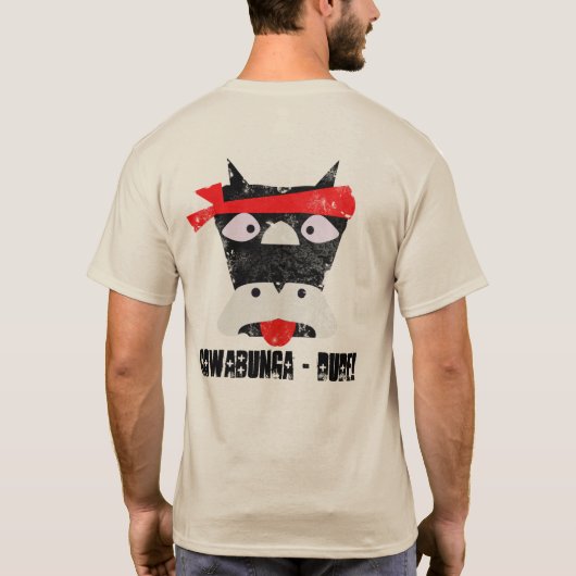 Cowabunga Guy Grunge Workout Ninja Koe T-shirt (Achterkant)