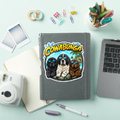 Cowabunga Newfies  Sticker (iPad Cover)