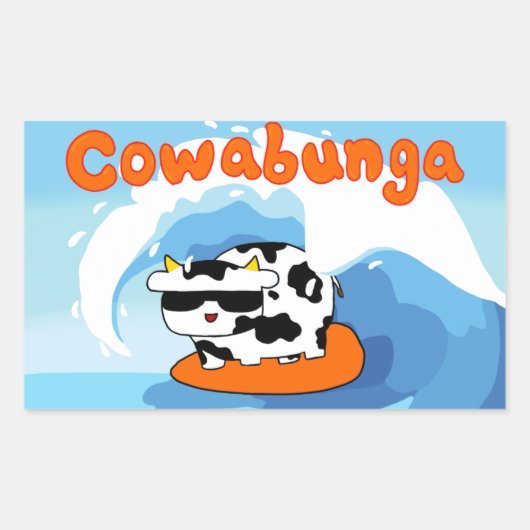 Cowabunga surfen koe sticker (Voorkant)