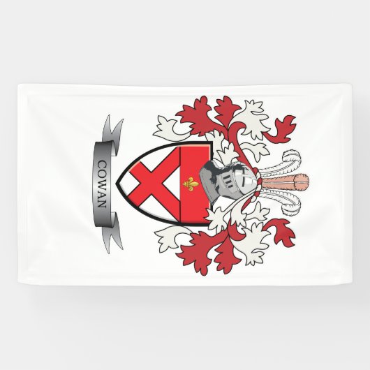 Cowan Family Crest Coat of Arms Spandoek (Horizontaal)