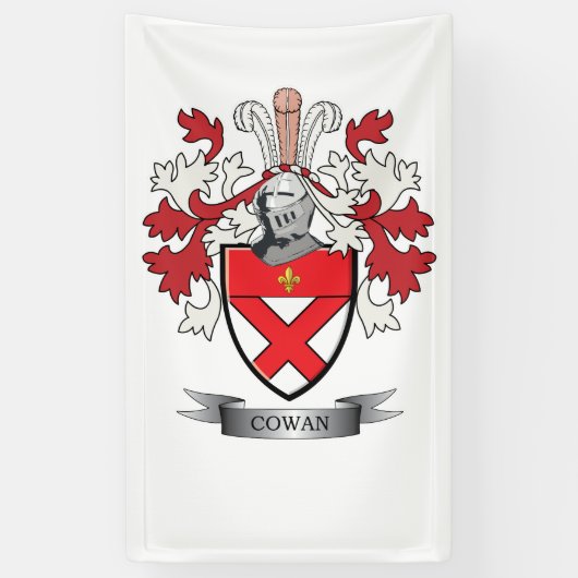 Cowan Family Crest Coat of Arms Spandoek (Verticaal)
