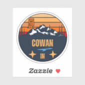 Cowan, Indiana Sticker (Vel)