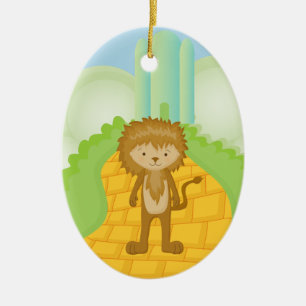 Cowarly Lion op Yellow Brick Road Ornament