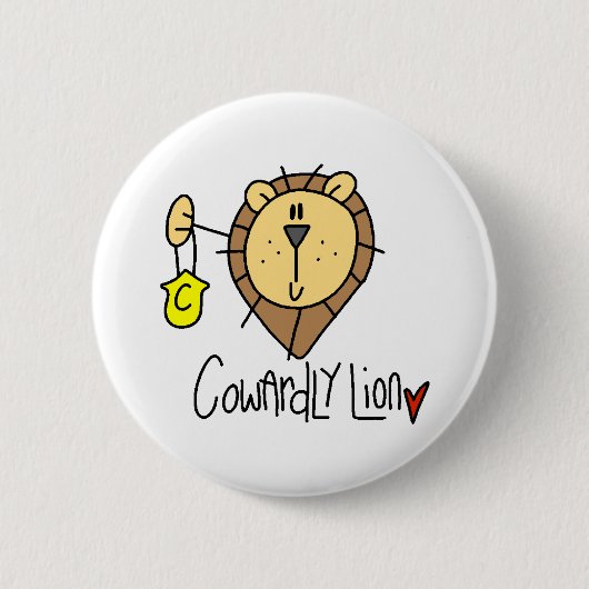 Cowarly Lion Ronde Button 5,7 Cm (Voorkant)