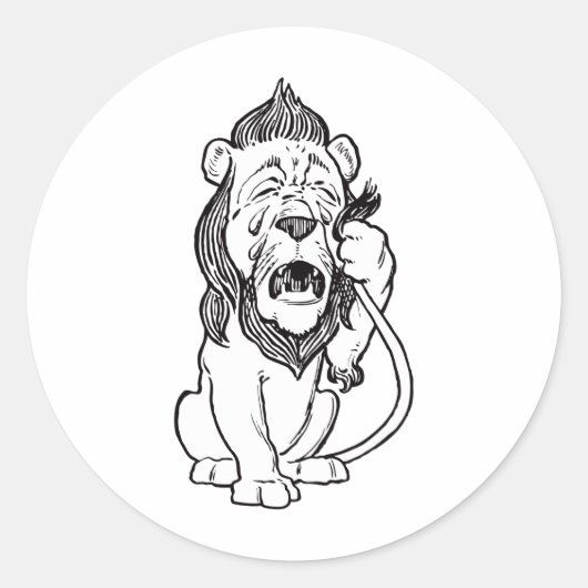 Cowarly Lion Ronde Sticker (Voorkant)