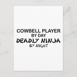 Cowbell Deadly Ninja bij nacht Briefkaart