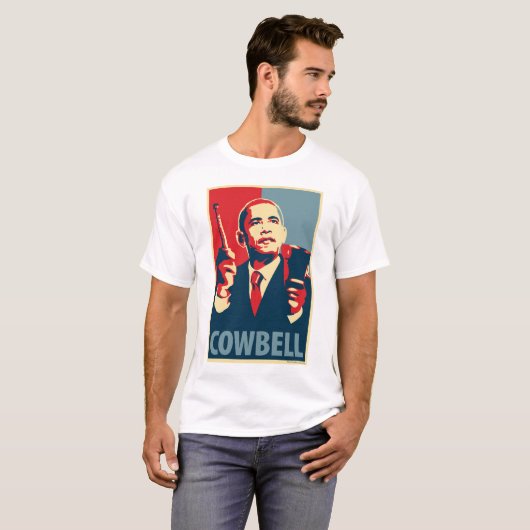 Cowbell: Obama Parody Poster T-shirt (Voorkant volledig)