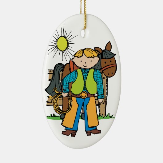 Cowboy2 Keramisch Ornament (Rechts)