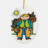 Cowboy2 Keramisch Ornament (Voorkant)