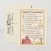 Cowboy 10 geboden - Boerderij Briefkaart (Voorkant / Achterkant)