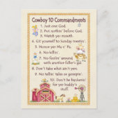 Cowboy 10 geboden - Boerderij Fun Briefkaart (Voorkant)