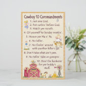 Cowboy 10 geboden - Boerderij Fun Briefpapier (Staand voorkant)