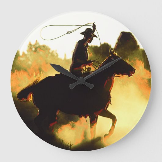 Cowboy 1-wandklokken en numerieke opties grote klok (Voorkant)