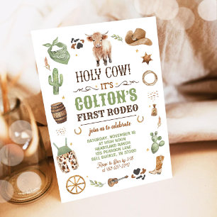 Cowboy 1e Rodeo Schotse Hooglandrund Thema Verjaar Kaart