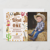 Cowboy 1e verjaardag Hoe het Westen was één foto Kaart (Voorkant)