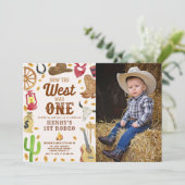 Cowboy 1e verjaardag Hoe het Westen was één foto Kaart (Staand voorkant)