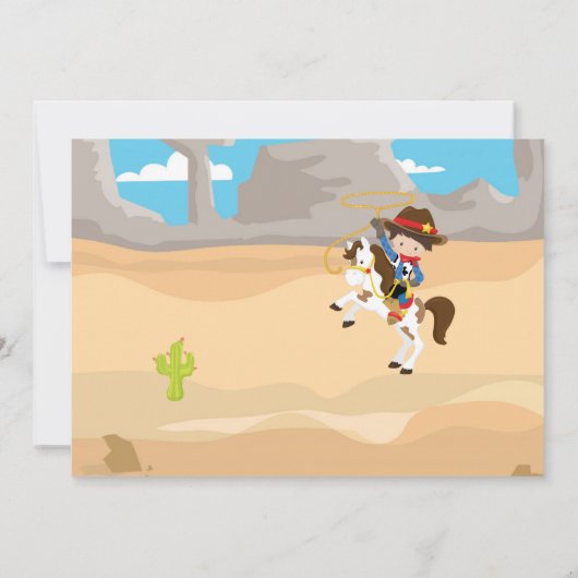 Cowboy 1st Birthday Fotoparty Uitnodiging (Achterkant)