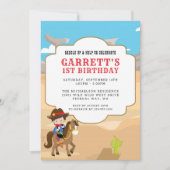 Cowboy 1st Birthday Party Kaart (Voorkant)