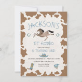 Cowboy 1st Rodeo Koe Birthday Party Kaart (Voorkant)